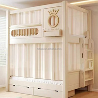 Lit à deux étages en bois massif design de luxe lit occultant pour enfants lit populaire à la mode Castle Treehouse pour garçons et filles Vente en gros