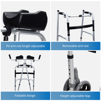 Déambulateur à accoudoirs avec siège et roues pour hôpital, soins à domicile, personnes âgées, handicapés, équipement de réadaptation, usine OEM ODM