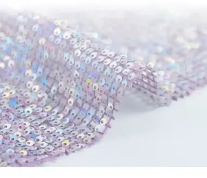 Bán Buôn Vải Với Sequins hào phóng Với Chunky Long Lanh Vải Cho Thiết Kế Sân Khấu Thời Trang Pha Trộn Màu Sắc 100% Polyester