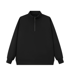 Sudadera holgada al por mayor con media cremallera, cuello simulado y ribete de punto acanalado para líneas minoristas informales - Product Image 1