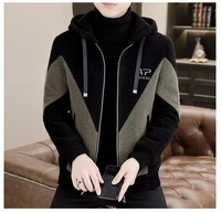 Meilleure vente Cardigan hommes à capuche poche cordon pull hommes couleur bloc fermeture éclair confortable hommes chandails