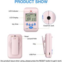 LEKATO Metronom Digital Mini Isi Ulang dengan 10 Suara Irama Volume Dapat Disesuaikan LCD Elektronik dengan Pengukur Frekuensi Suara Manusia