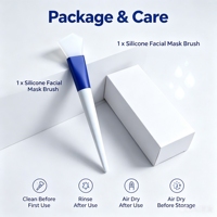 Pinceau applicateur de masque facial en silicone, applicateur de masque à l'argile douce avec tête en silicone et manche en ABS pour une application uniforme des soins de la peau