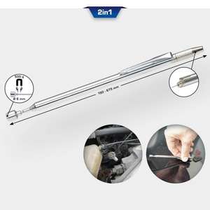 BRILLIANT TOOLS - BT115903 Élévateur magnétique télescopique 2 en 1 avec outil de nettoyage et de réglage de la buse de lavage - Product Image 2