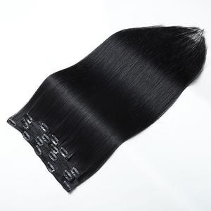 2025工厂批发高品质全头100% 天然真人头马印度头发无缝夹接发供应商 - Product Image 4