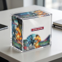 Boîte de présentation en acrylique transparente, vitrine de bureau transparente pour jeux rétro, décoration d'étagère à domicile
