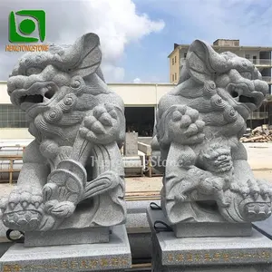 Granite Carving Chinese Style Money Lion Statue Marble Animal Sculpture