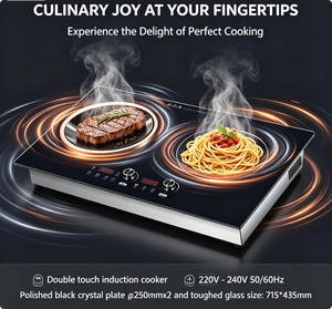 <span class=keywords><strong>Placa</strong></span> de <span class=keywords><strong>Inducción</strong></span> Doble Portátil de 1800W con Control de Perillas, <span class=keywords><strong>Siemens</strong></span> IGBT, Cocina Eléctrica Segura para Cocinar en Casa - Product Image 3
