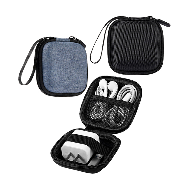 Mini Case Earphone Accessories Storage Keychain Carrying EVA Hard Shell Customized Earbuds Pouch Waterproof Cable Organizer