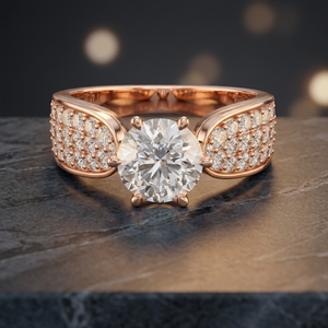 Anillo de cóctel unisex AMBER JEWELS de lujo, estilo hip hop, con engaste de moissanita, plata 925 chapada en oro, geométrico, certificado, 12 GM - Product Image 3