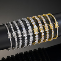 Collier chaîne tennis en laiton CZ 2mm-6mm, simple rangée, entièrement serti de pierres, pour hommes et femmes, approvisionnement en gros d'usine, stock disponible