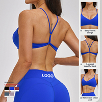 Bra Olahraga Seamless Katun Organik Custom OEM untuk Wanita, Atasan Workout dengan Dukungan Tinggi, Bra Yoga Fitness Crop, Activewear Custom