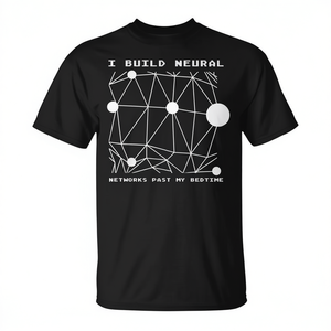 T-shirt I Build Neural Networks sur le thème de la robotique et de l'ingénierie IA, noir, coupe standard pour homme - Product Image 2