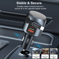 IBD universel PD 60w métal rétractable chargeur de voiture double port 30W charge rapide Usb Type c chargeurs de téléphone pour iphone tous Android