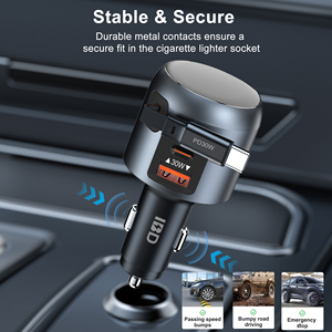 IBD universale PD 60w metallo retrattile caricabatterie per auto a doppia porta 30W <span class=keywords><strong>ricarica</strong></span> <span class=keywords><strong>rapida</strong></span> Usb tipo c caricabatterie per <span class=keywords><strong>iphone</strong></span> All Android - Product Image 2