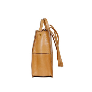 Bolso Tote Cuadrado Minimalista de Cuero Genuino para Mujer, con Correa de Hombro, Diseño Panelado, Unisex, Casual, para Uso Diario, Duradero, con Parte Superior Abierta - Product Image 3