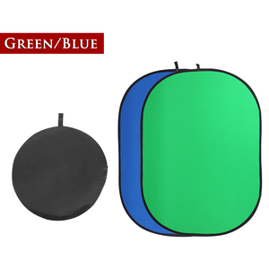 Sfondo Fotografico Pieghevole Bifacciale OEM in Poliestere Cotone Verde Blu, Morbido e Trendy, Forma Ovale 100x150cm - Product Image 3