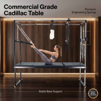 Máquina Reformer de Pilates Cadillac Queenlife 8 con resortes alemanes, mesa trapezoidal, cuero de fibra marina y estructura de aluminio de alta resistencia