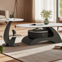 Table à thé de luxe italienne Rock Board Design simple et moderne pour petite famille Art ovale pour le salon Tables basses