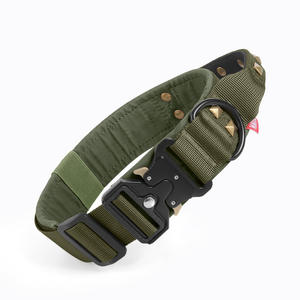 Grand collier de chien extérieur motif solide boucle tactique explosive Rivet transfrontalier pour grands animaux de compagnie Polyester anti-déflagrant - Product Image 6