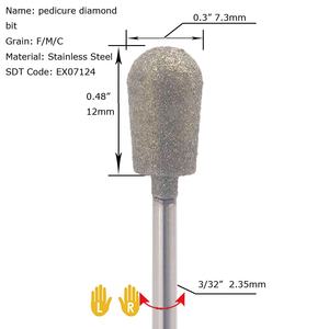 Big pear round edge cilindrico podologia pedicure footcare diamond rotary bur per rimozione della pelle morta - Product Image 3
