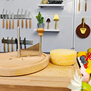 MUEN Coupe-fromage manuel personnalisé avec logo, en acier inoxydable écologique, avec planche en bois <span class=keywords><strong>de</strong></span> chêne, et outil à chocolat, compatible lave-vaisselle - Product Image 6