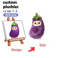 Peluche Écologique en Coton PP pour Fruits et Légumes, Jouet Sensoriel Doux pour Enfants, Poupée en Peluche Personnalisée avec Grands Yeux, Vente en Gros