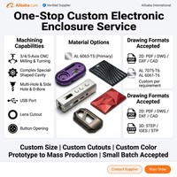 Coque en alliage d'aluminium usinée CNC OEM, anodisation dure multicolore, finition mate texturée, électronique, avec logo personnalisé pour l'usinage
