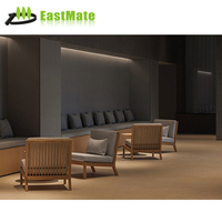 Mobilier moderne en bois massif avec coussins, ensemble de canapés, canapé de salon, jardin, patio, hôtel, canapé d'extérieur en forme de C, chaise d'hôtel