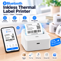   Imprimante thermique sans encre 203DPI, rouleau de papier 56-58mm, 1200mAh, mini outil de poche pour la création d'étiquettes adhésives