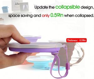 Gobelet pliable portable avec couvercle, logo personnalisé, tasse à café en plastique, gobelet pliable compact pour le camping, pour boissons chaudes ou froides - Product Image 3