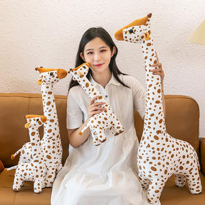 Yaratıcı doldurulmuş zürafa oyuncak karikatür süper yumuşak zürafa işlemeli gözler ve fermuarlar zürafa hayvan oyuncaklar ile doldurulmuş peluş oyuncak - Product Image 2