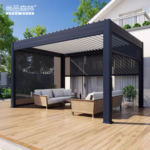 Pavillon de luxe bioclimatique jardin persienne <span class=keywords><strong>toit</strong></span> extérieur résistant aux intempéries en aluminium télescopique arc électrique porte <span class=keywords><strong>tonnelle</strong></span> - Product Image 5