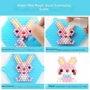 Kit de Manualidades con Cuentas Adhesivas al Agua - Cuentas Fusibles sin Calor, Juguetes Educativos de Rompecabezas para Niños - Product Image 4