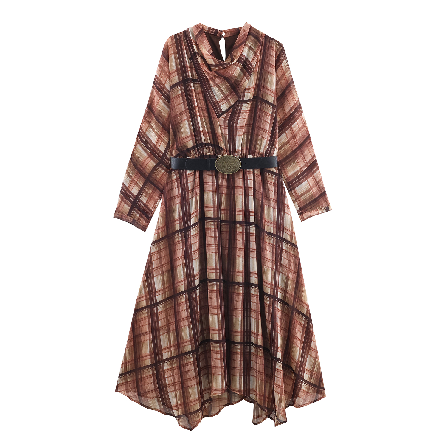 fitted lace wedding dress Retro Plaid Wool Midi Dress – A-Line Silhouette for Fall Style – 5303 –  Xiaolizi
