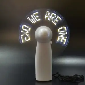 New Product Mini Portable Handy Led Custom Message Battery Fan Programmable Led Display Handheld Electric Fan