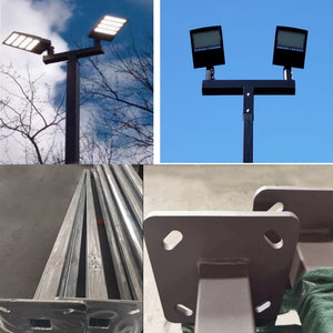 Nhà Máy Thiết Kế Vuông 3M 4M 5M 6M 8M 10M 12M Mạ Kẽm Thép Ngoài Trời Đèn Cực Bài LED Năng Lượng Mặt Trời Bãi Đậu Xe Công Cộng Ánh Sáng Cực - Product Image 4