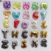 Perles en acrylique en forme de lettres, ondulées, festonnées, à grand trou, pour accessoires de bijoux, fabrication de chaînes de téléphone et de porte-clés DIY