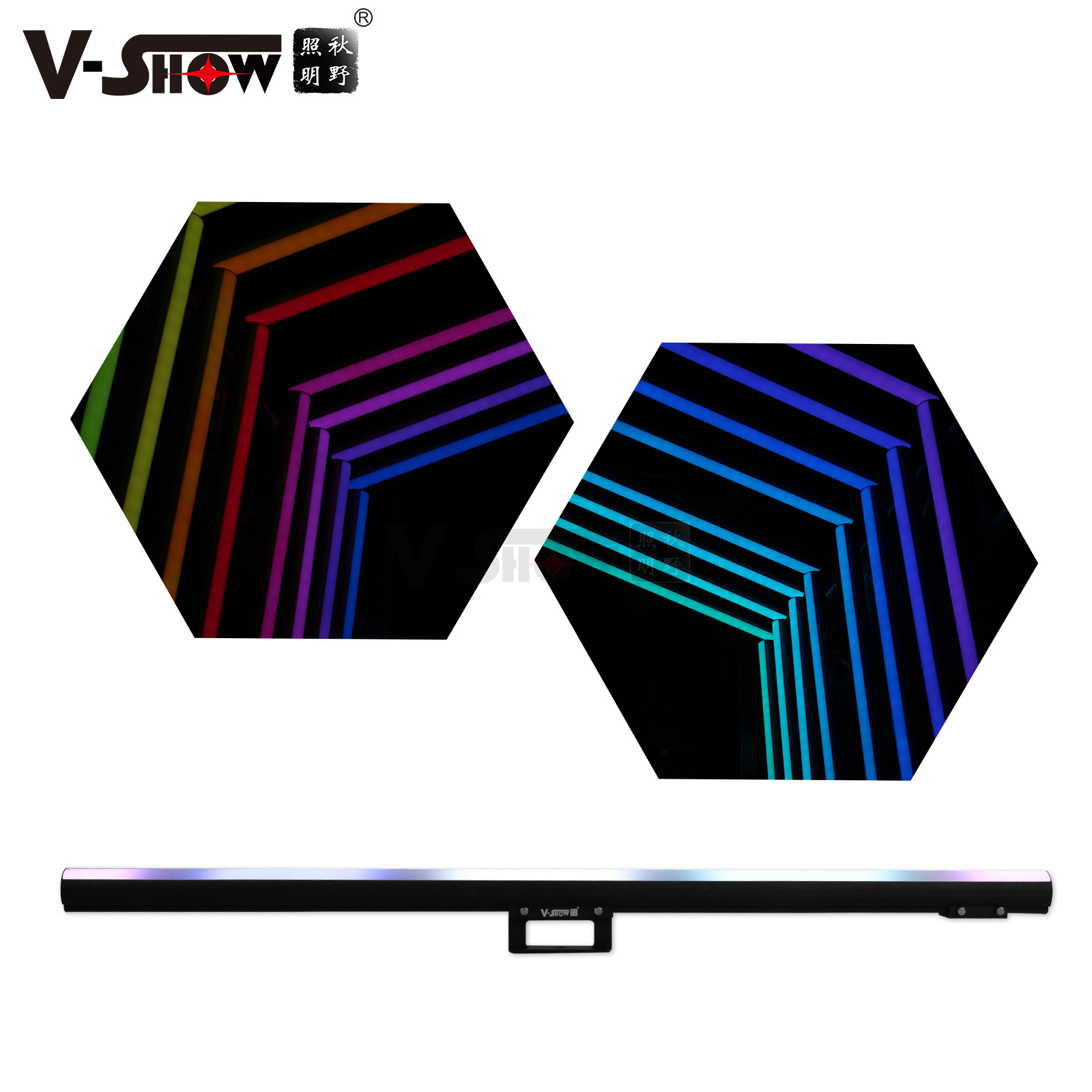 VSHOW PL4003 Led Pixel Light Rgb Attached Guardrail Tube Indoor Line Lamp Door Sign Advertising Marquee Neon Tube