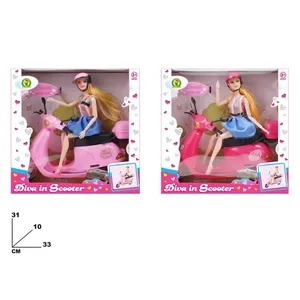 Diva <b>Doll</b> On Scooter Pink 33cm With Helmet And Outfit For Girls Age 3+ - Product Image 1