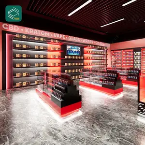 Retail Store Display Showcases Display Stand For Smoke Shop With Led Retail Tobacco Shop Display