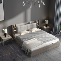 Kingsize- und Queensize-Holzbetten mit hohem Stauraum, Doppelbett für Zuhause und Hotel
