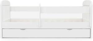 Cama de madera de color blanco para niños, muebles de dormitorio con 1 cajón, marco de madera resistente para niños pequeños, cama en forma de casa, diseño para niños - Product Image 5