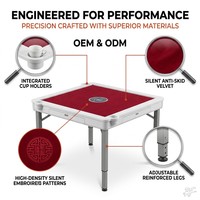 Mesa de Mahjong Portátil Plegable, Mesa de Juego Cuadrada Profesional, Estilo Maletín Ligero para Campamentos, Picnics y Eventos Sociales