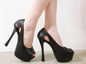 Scarpe da Donna con Tacco Alto 14CM, Plateau, Sexy, Punta Aperta, Décolleté per Club Notturni - Product Image 2