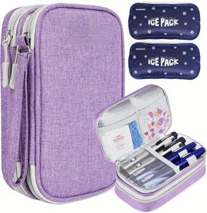CUSTOM Insulin <b>Cooler</b> Travel Case, Double Layer Large Capacity Case TSA Approved Ice Pack for Insulin Pens Diabetic Supplies - Product Image 1