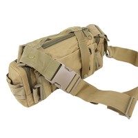 Sac banane de sport de course à pied en polyester 600D de haute qualité, double sécurité, kaki, unisexe, sac tactique, fermeture éclair, tendance, imperméable