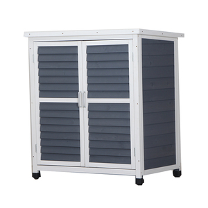 Easy Assemble Backyard Wooden Garden Shed Storage Outdoor Tool Cabinet With Shelves