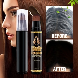 Stylo Teinture Capillaire Semi-Permanente Marque Blanche, Cache-Racines et Retouche pour Corriger les Nœuds de Perruque Décolorés, Stylo <span class=keywords><strong>Pinceau</strong></span> Teinture Noire - Product Image 5