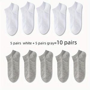 Chaussettes basses de couleur unie, respirantes pour hommes et femmes - Product Image 3